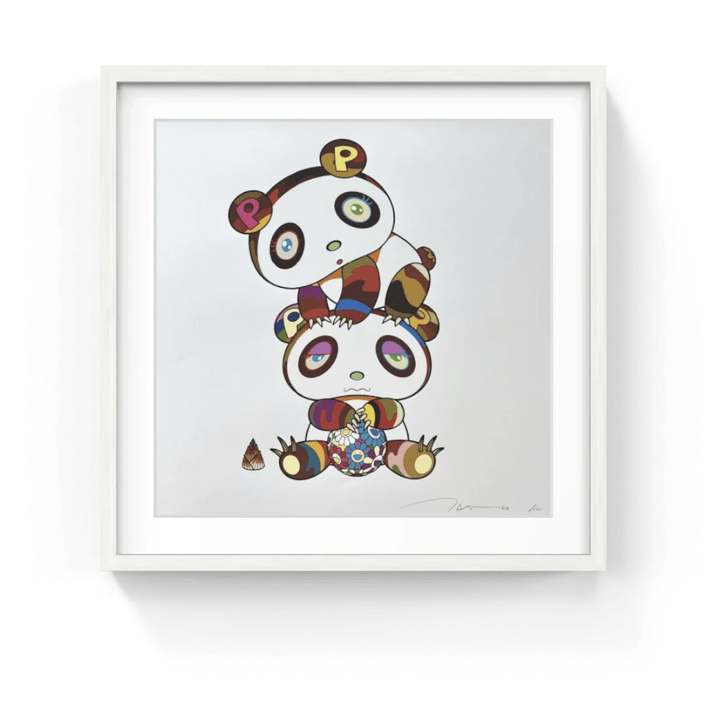 Detail of Takashi Murakami, Two Panda Cubs in a Totem Pole, 2020