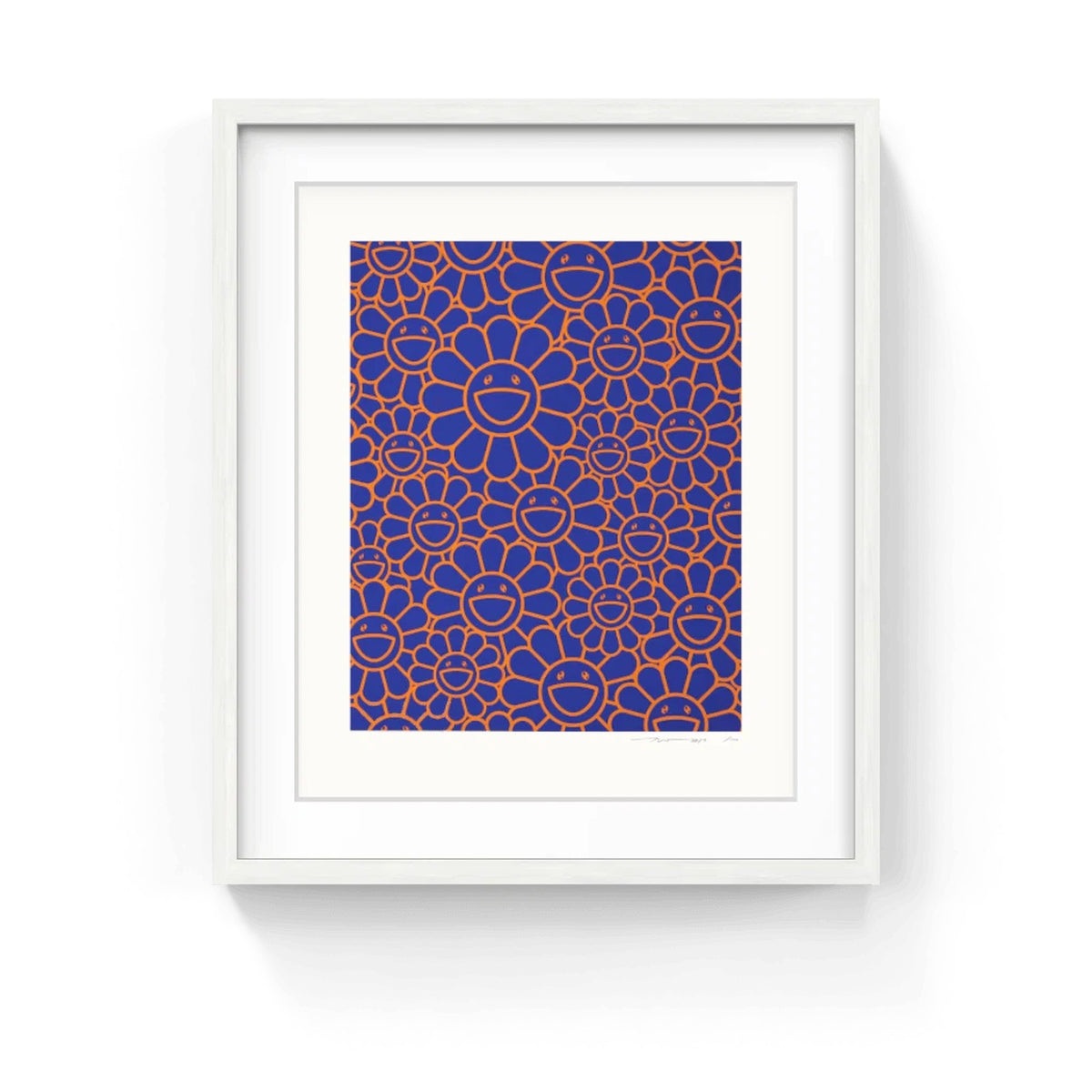 Detail of Takashi Murakami, August Joy (orange/blue flowers), 2019