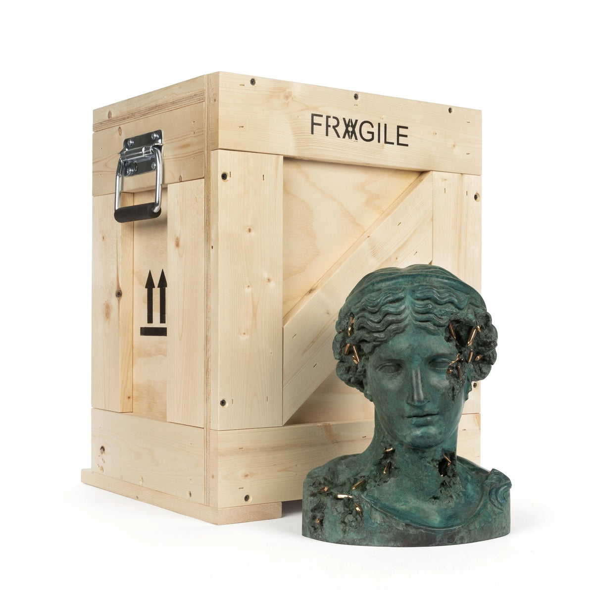 Detail of Daniel Arsham, Bronze Eroded Melpomene
