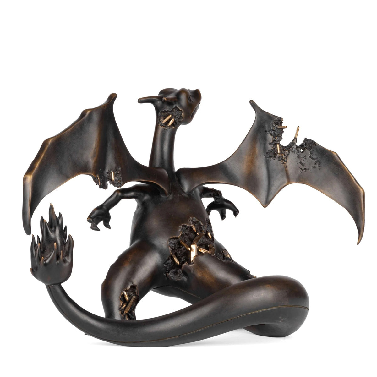 Detail of Daniel Arsham, Bronze Crystalized Charizard