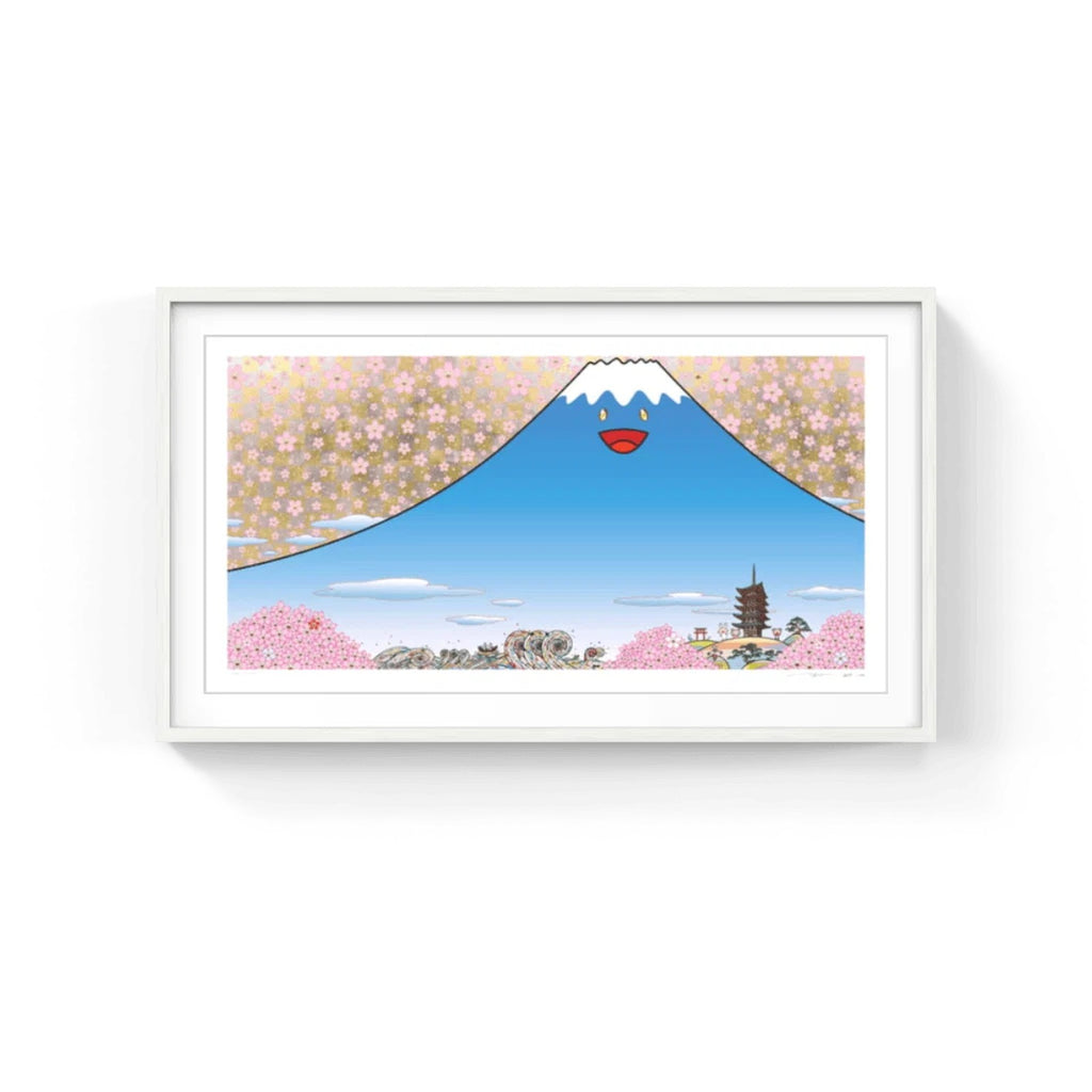 Detail of Takashi Murakami, Mount Fuji in Spring and Japan Seen from Kanagawa-oki-namiura, 2025