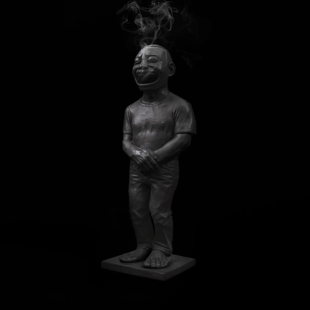 Detail of Yue Minjun, “Genesis” (元氣) Bronze Incense Chamber