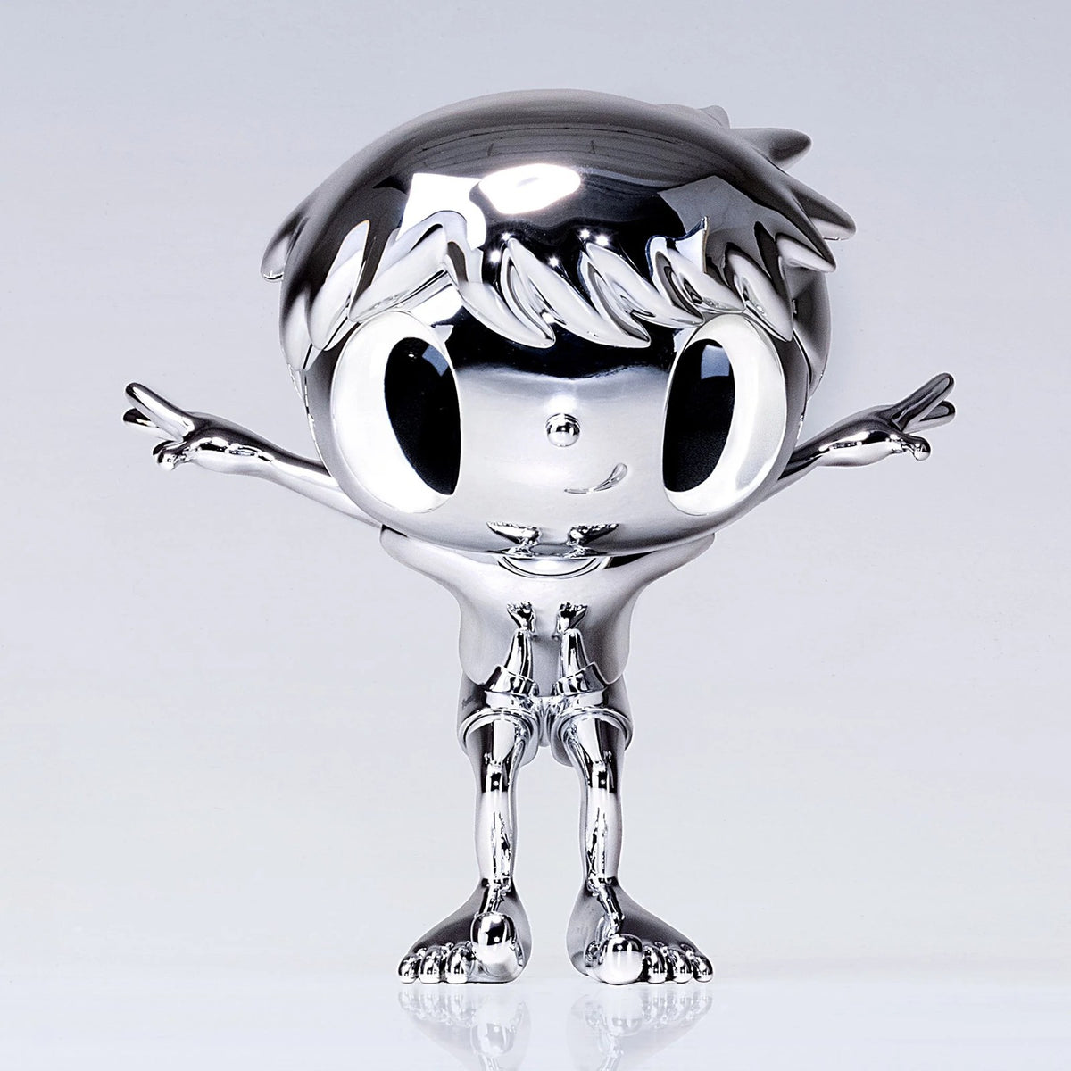 Detail of Javier Calleja, NO WINGS TO FLY (Stainless steel)