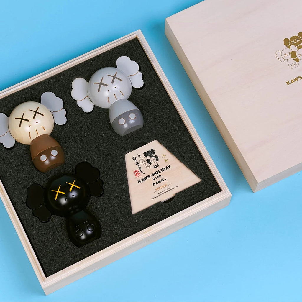 Detail of KAWS, KAWS:HOLIDAY JAPAN Limited Kokeshi Doll Set (Set of 3)