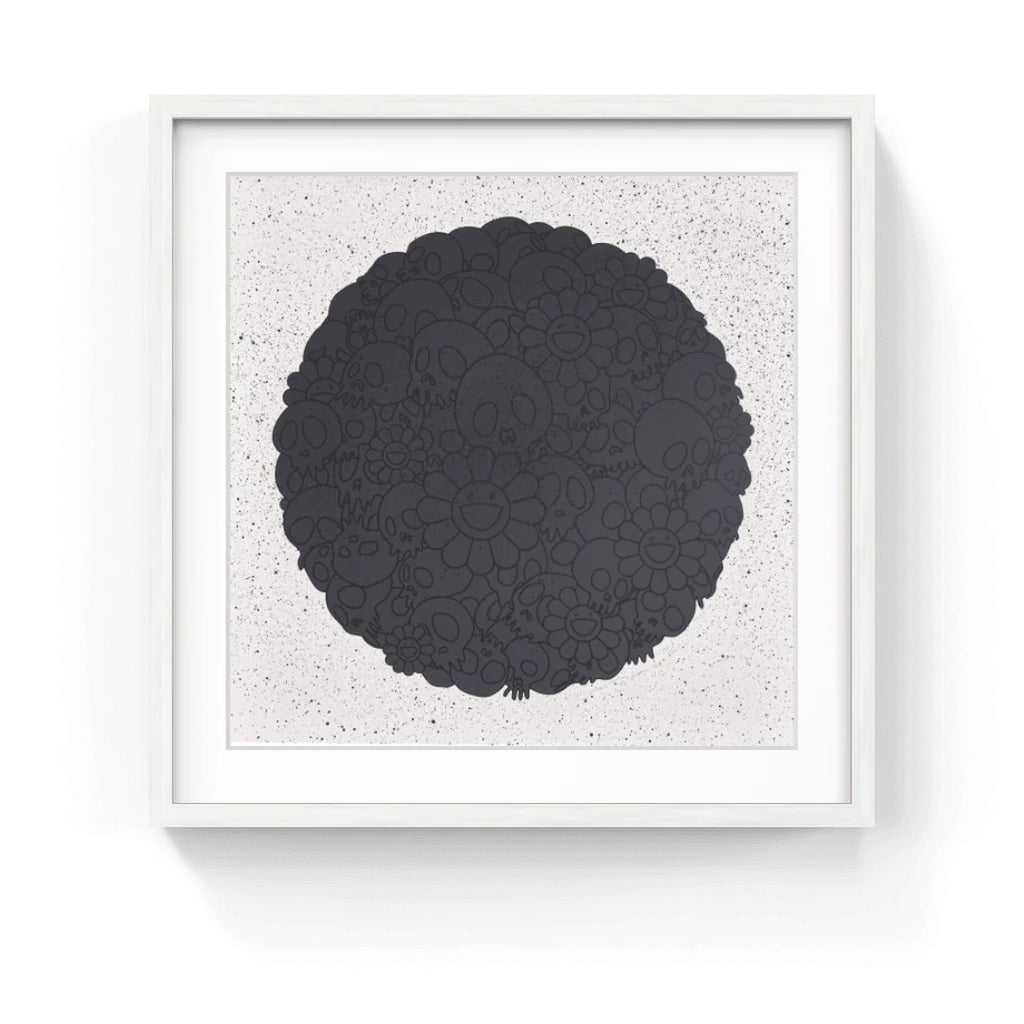 Detail of Takashi Murakami, Black Flowers & Skulls Round (TM/KK For BLM), 2020