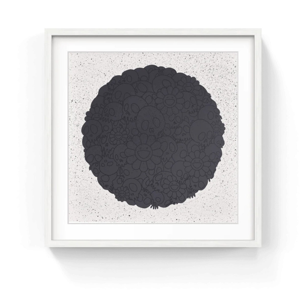 Detail of Takashi Murakami, Black Flowers & Skulls Round (TM/KK For BLM), 2020