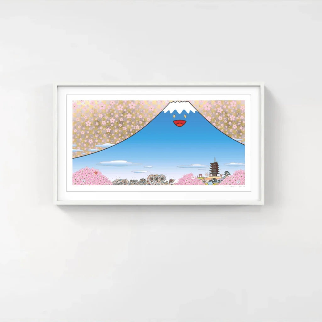 Detail of Takashi Murakami, Mount Fuji in Spring and Japan Seen from Kanagawa-oki-namiura, 2025