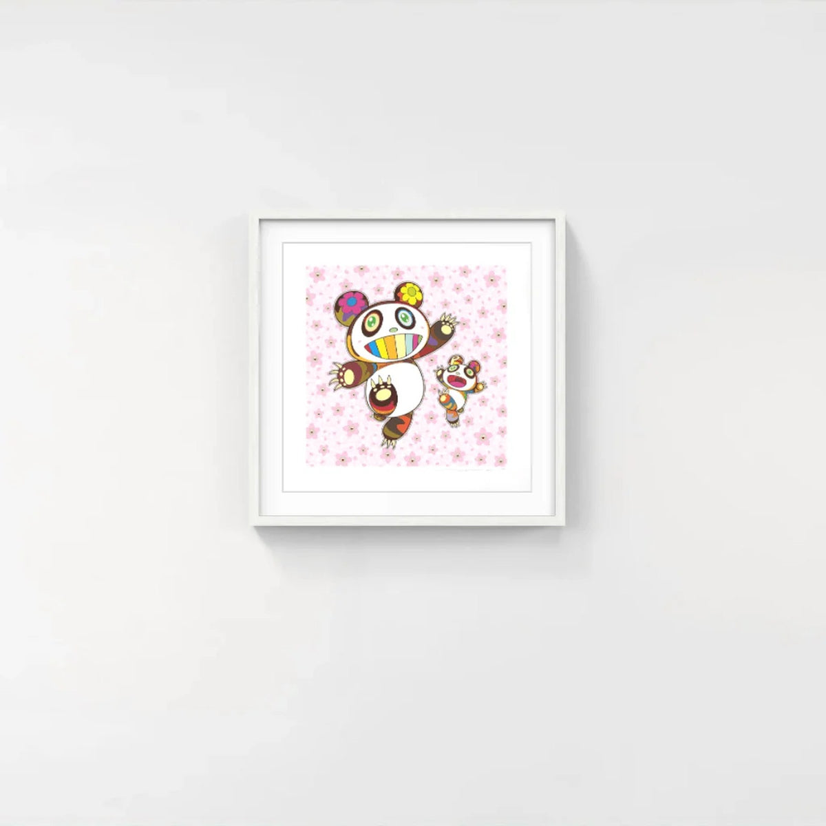 Detail of Takashi Murakami, Panda Parent and Cub in a Shower of Cherry Blossoms, 2024
