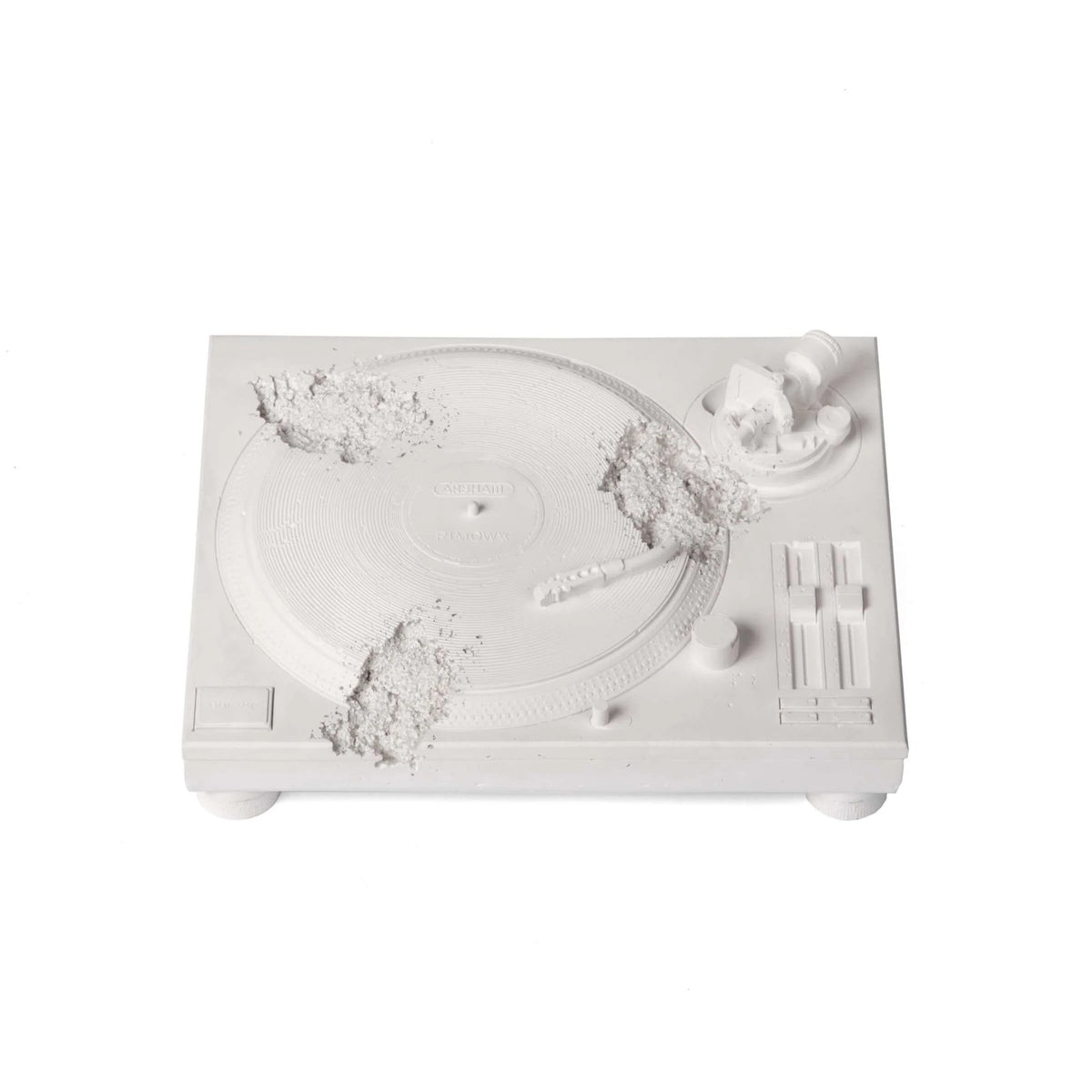 Detail of Daniel Arsham, Eroded Turntable (Silver)