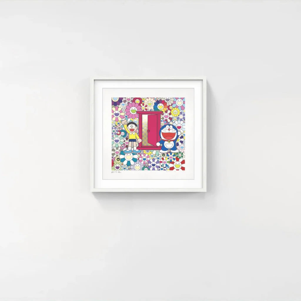 Detail of Takashi Murakami, Nobita and Doraemon Amidst the Flowers, 2023
