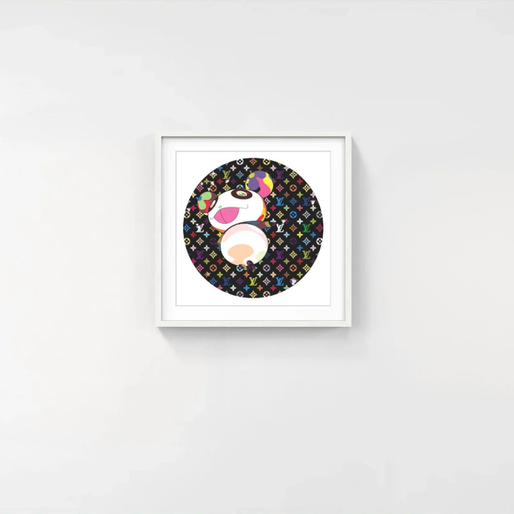 Detail of Takashi Murakami, LV BLACK MURAKAMI MULTICOLOR MONOGRAM Panda and Flower Hat Man, 2025