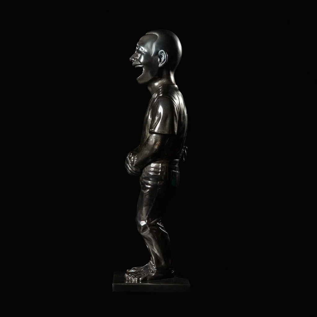 Detail of Yue Minjun, “Genesis” (元氣) Bronze Incense Chamber, 2020 (Silver)