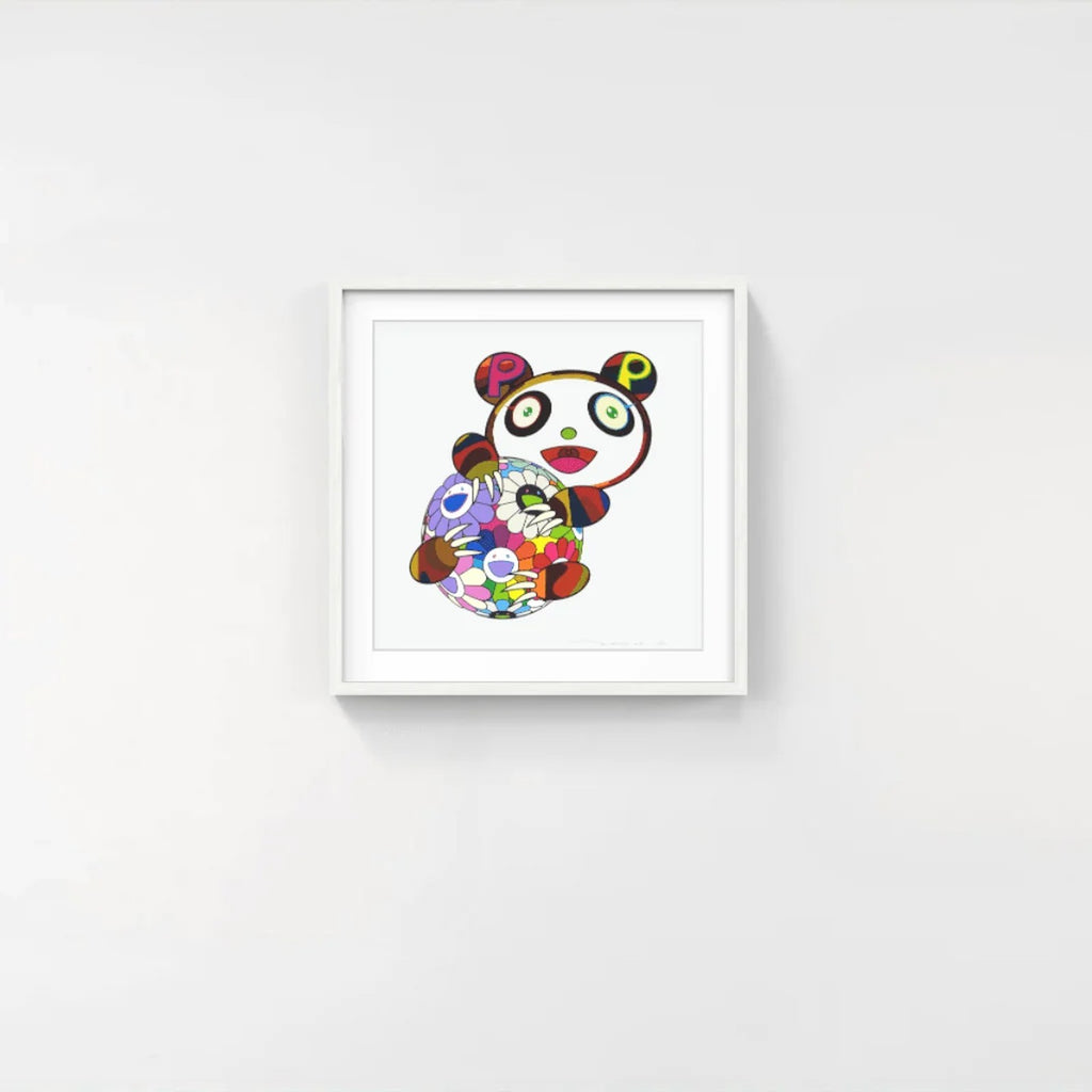 Detail of Takashi Murakami, A Panda Cub Hugging a Ball of Flowers, 2020