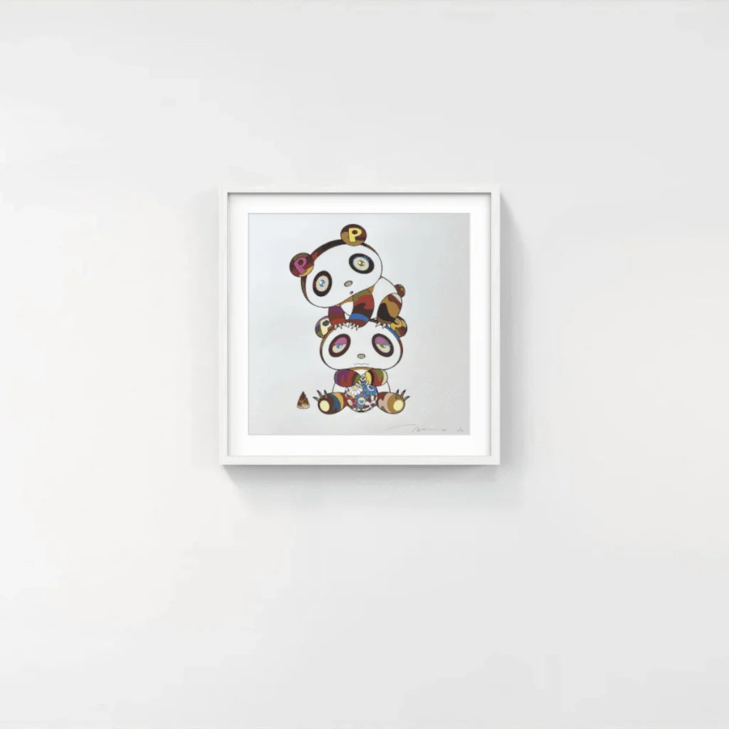 Detail of Takashi Murakami, Two Panda Cubs in a Totem Pole, 2020