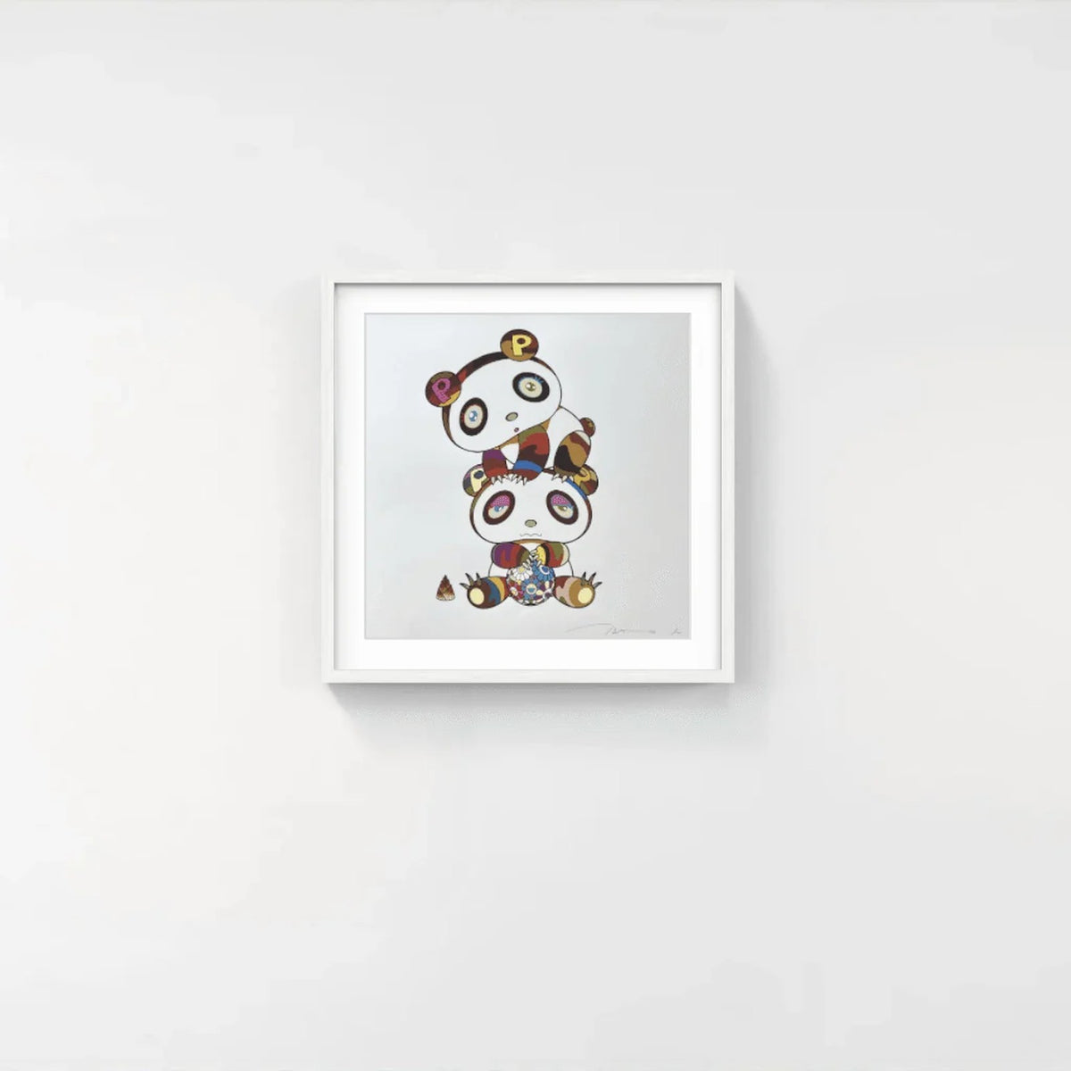 Detail of Takashi Murakami, Two Panda Cubs in a Totem Pole, 2020