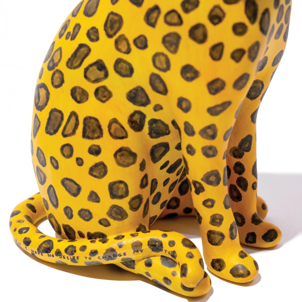 Detail of David Shrigley, "I CANNOT CHANGE MY SPOTS BUT I HAVE NO DESIRE TO CHANGE MY SPOTS" Sculpture