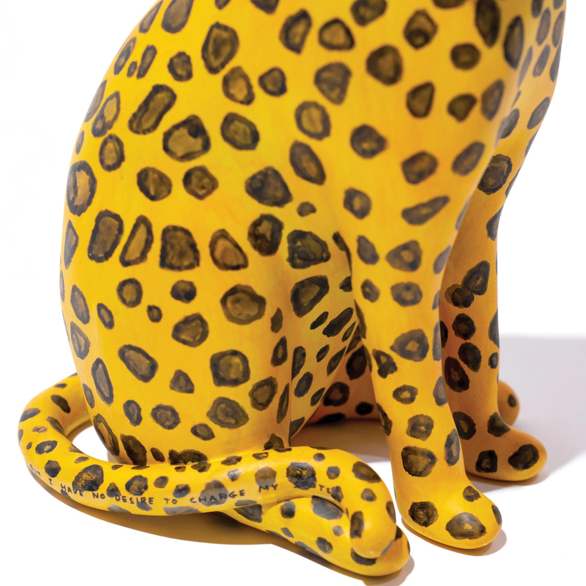 Detail of David Shrigley, "I CANNOT CHANGE MY SPOTS BUT I HAVE NO DESIRE TO CHANGE MY SPOTS" Sculpture