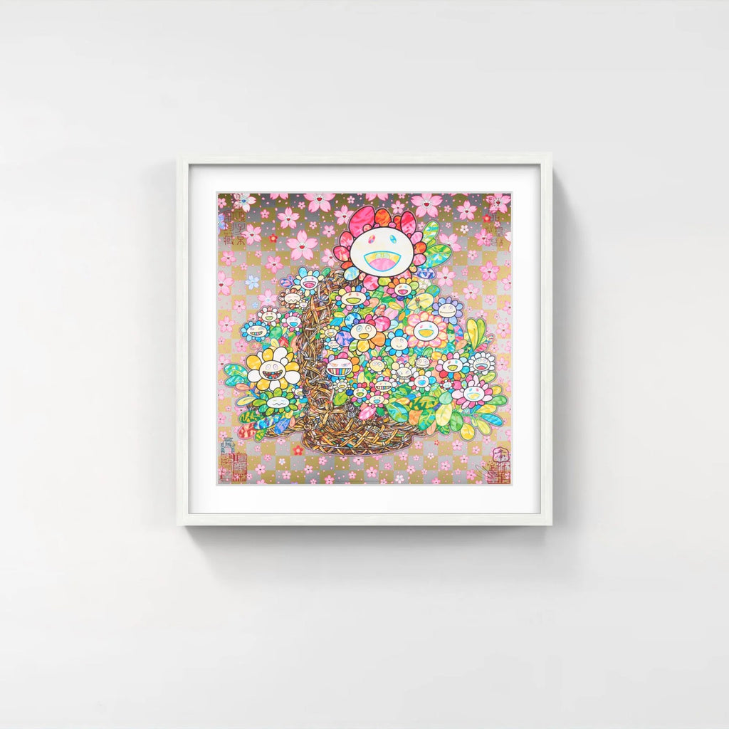 Detail of Takashi Murakami, Homage to ‘Basket of Flowers’ by Song Dynasty Artist Li Song, 2025