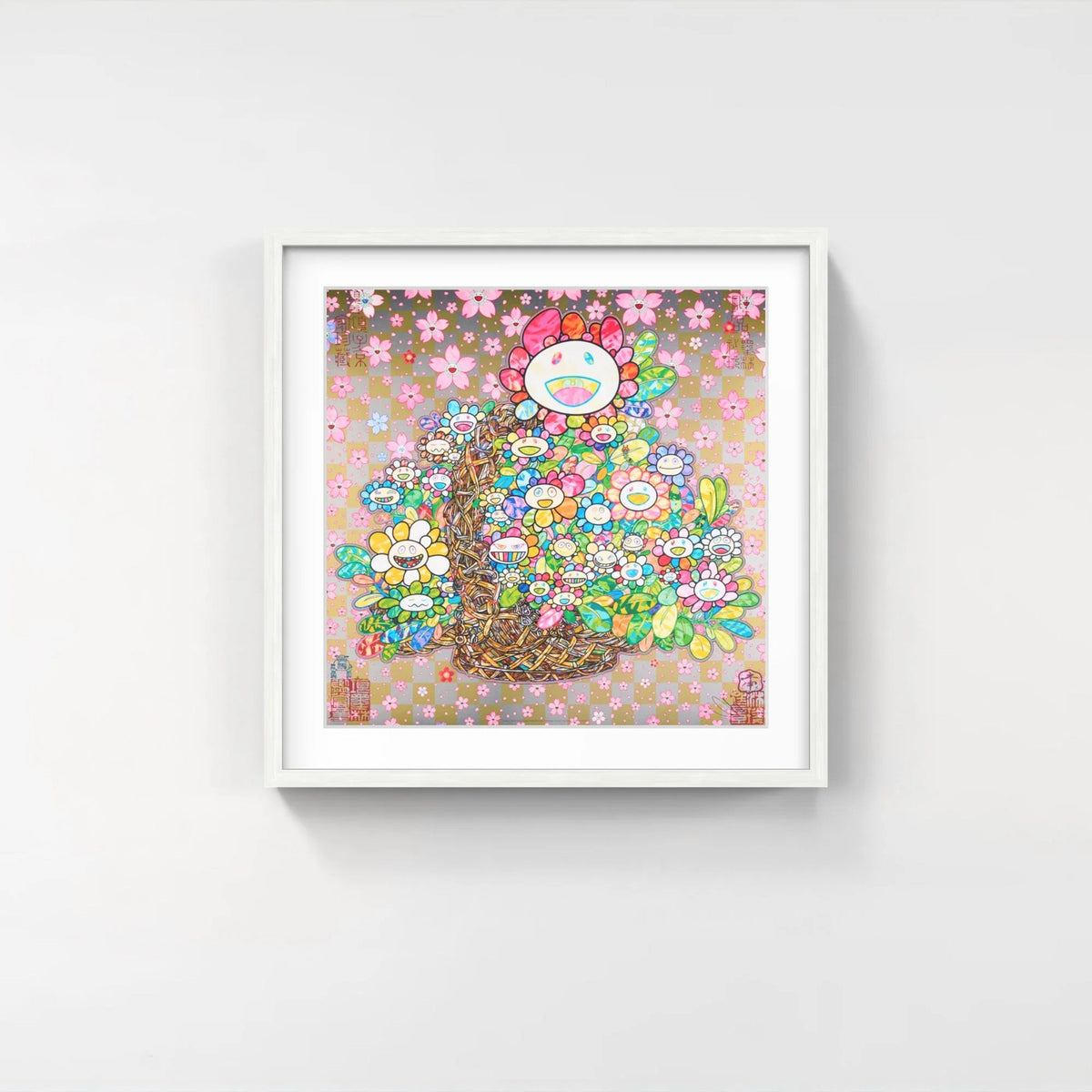 Detail of Takashi Murakami, Homage to ‘Basket of Flowers’ by Song Dynasty Artist Li Song, 2025