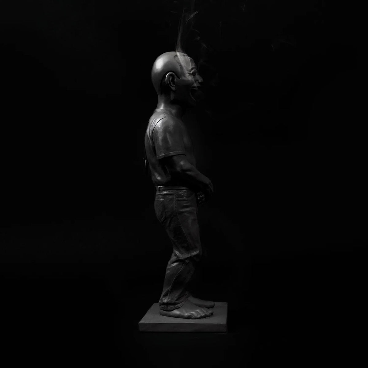 Detail of Yue Minjun, “Genesis” (元氣) Bronze Incense Chamber