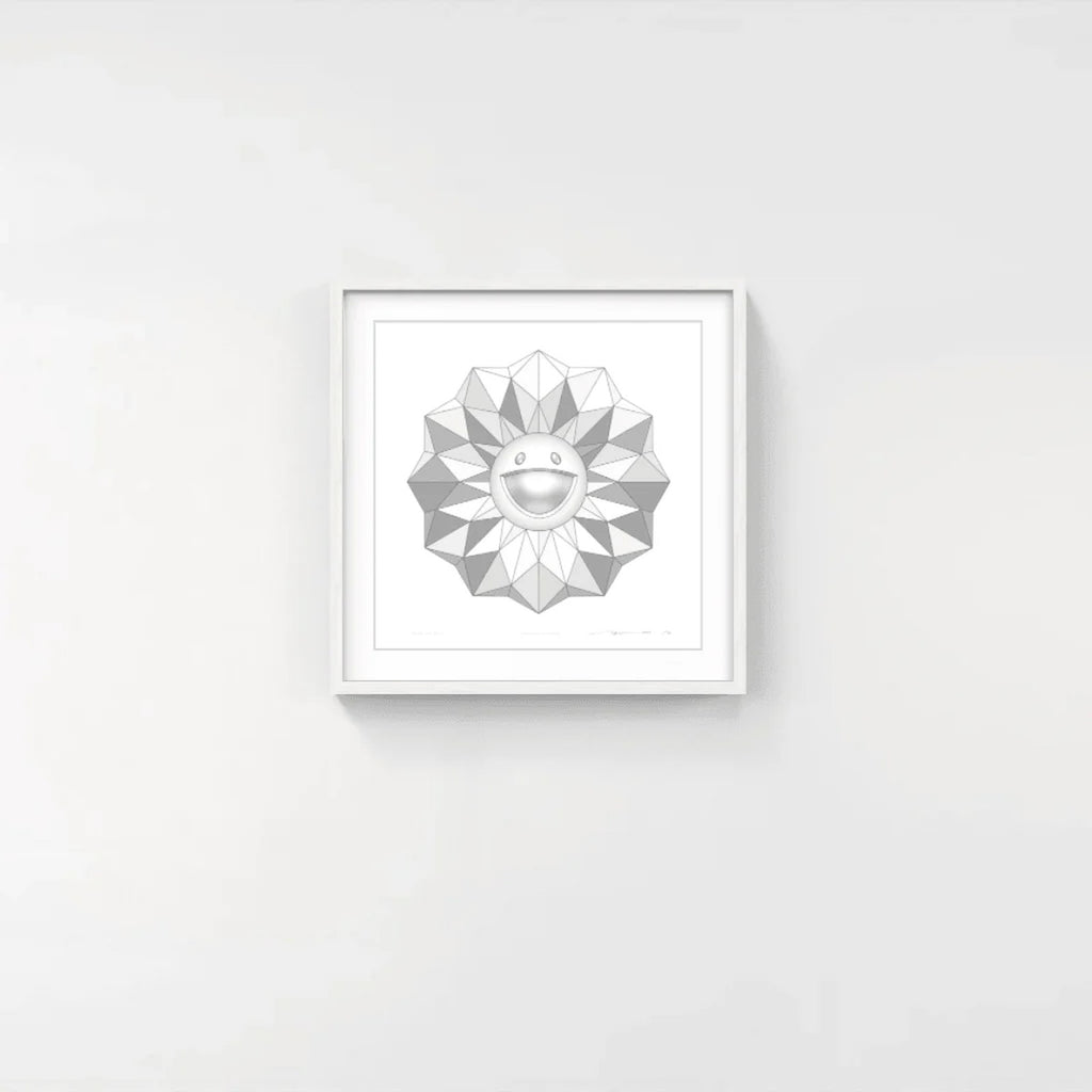 Detail of Takashi Murakami, Flower Polygon Platinum (VUILD), 2025