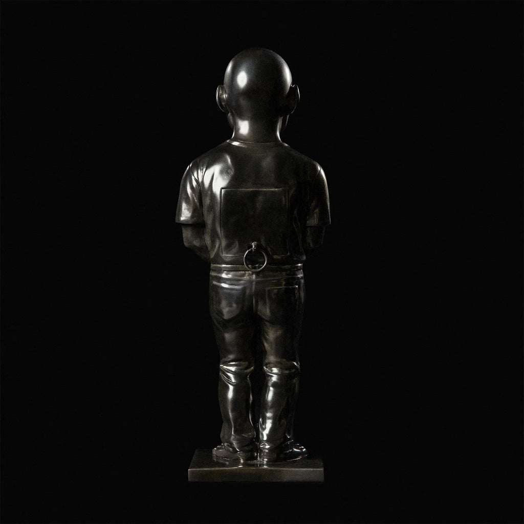 Detail of Yue Minjun, “Genesis” (元氣) Bronze Incense Chamber, 2020 (Silver)