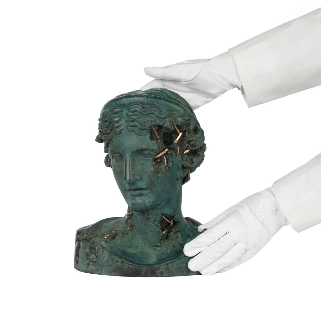 Detail of Daniel Arsham, Bronze Eroded Melpomene