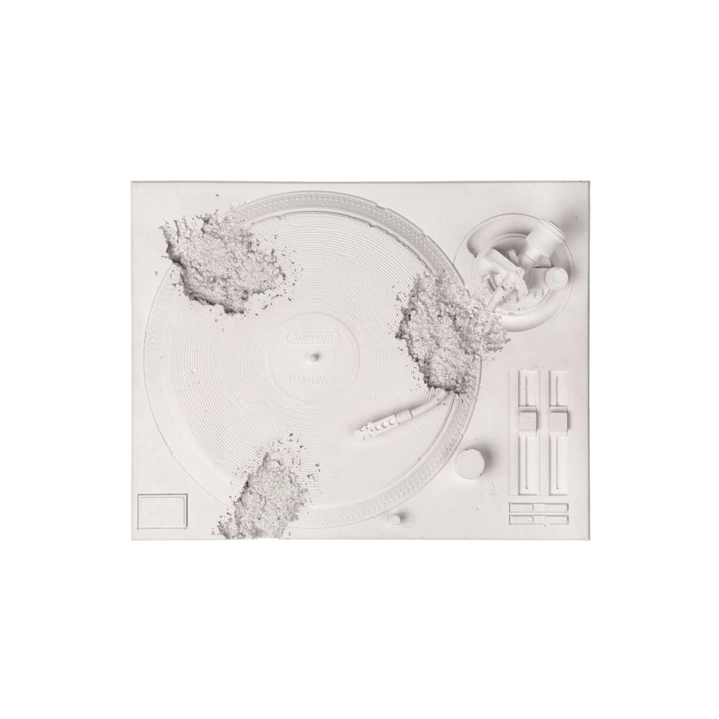 Detail of Daniel Arsham, Eroded Turntable (Silver)