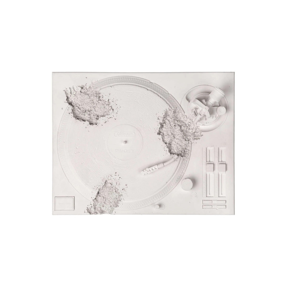 Detail of Daniel Arsham, Eroded Turntable (Silver)