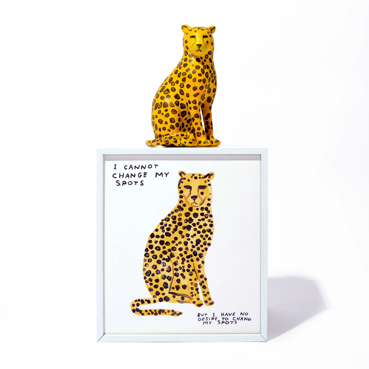 Detail of David Shrigley, "I CANNOT CHANGE MY SPOTS BUT I HAVE NO DESIRE TO CHANGE MY SPOTS" Sculpture