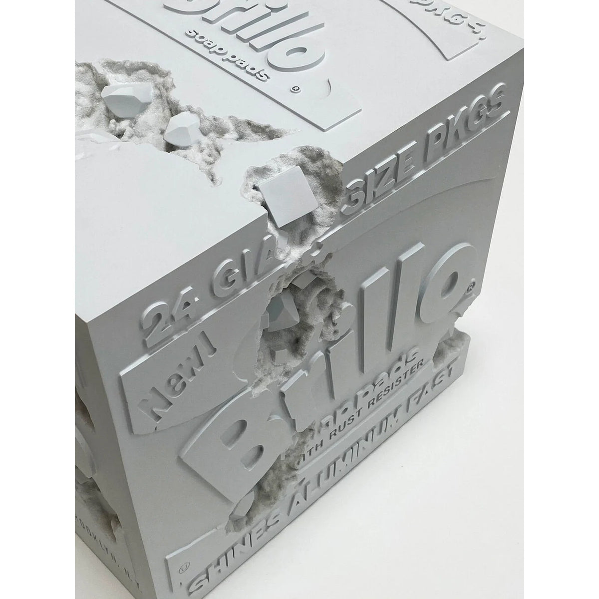 Detail of Daniel Arsham, Eroded Brillo Box
