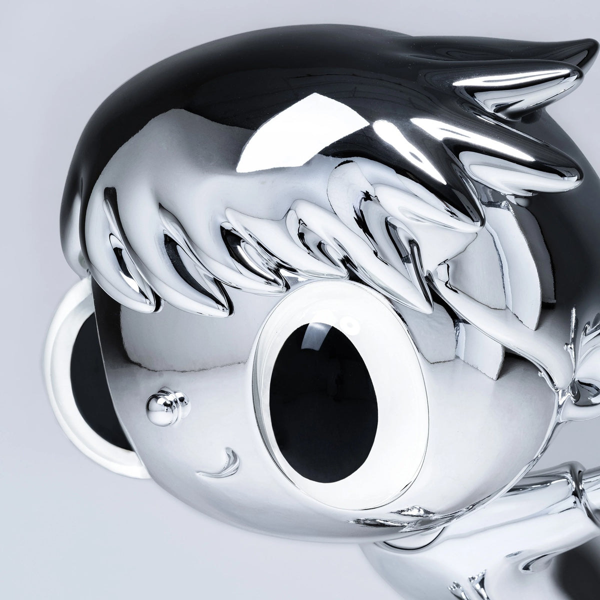 Detail of Javier Calleja, NO WINGS TO FLY (Stainless steel)