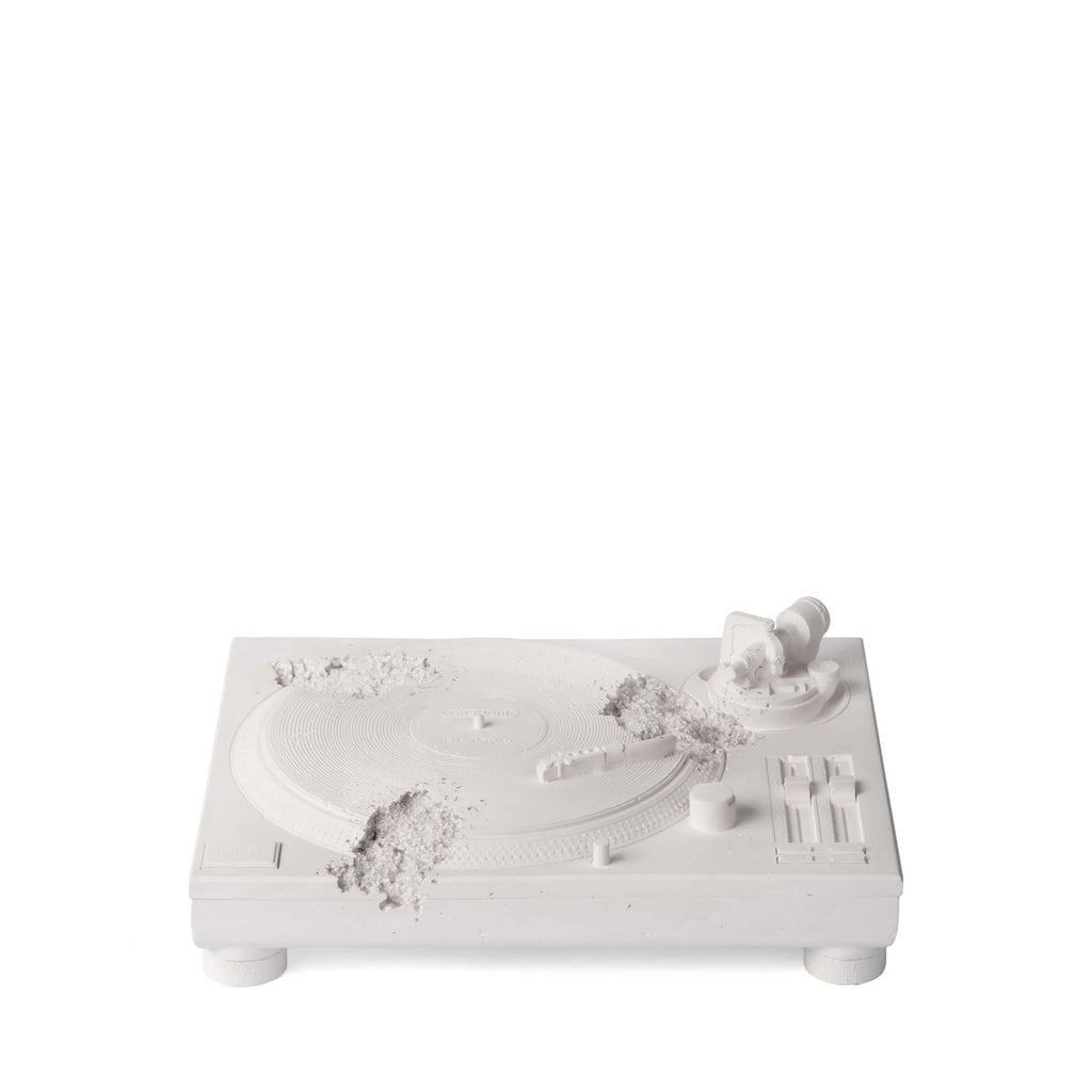 Detail of Daniel Arsham, Eroded Turntable (Silver)