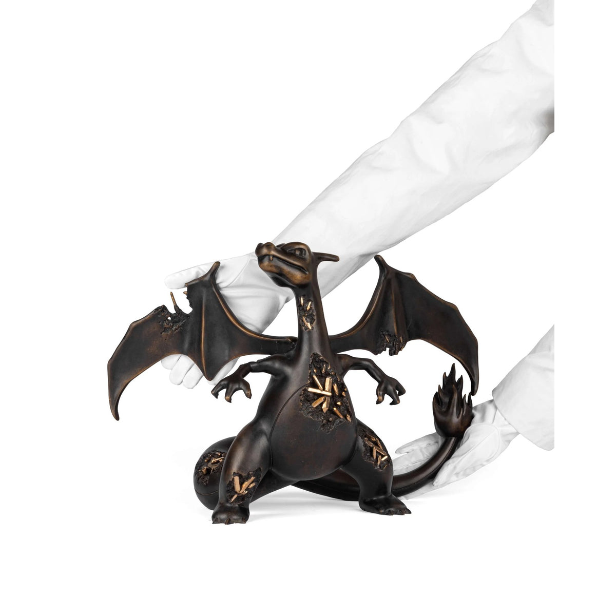 Detail of Daniel Arsham, Bronze Crystalized Charizard