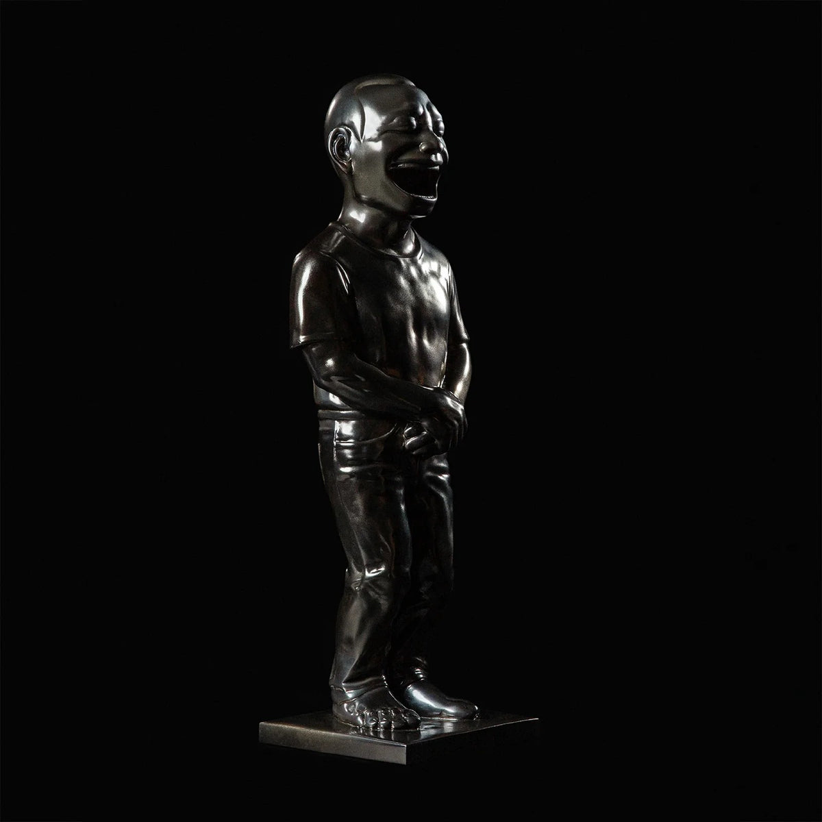 Detail of Yue Minjun, “Genesis” (元氣) Bronze Incense Chamber, 2020 (Silver)