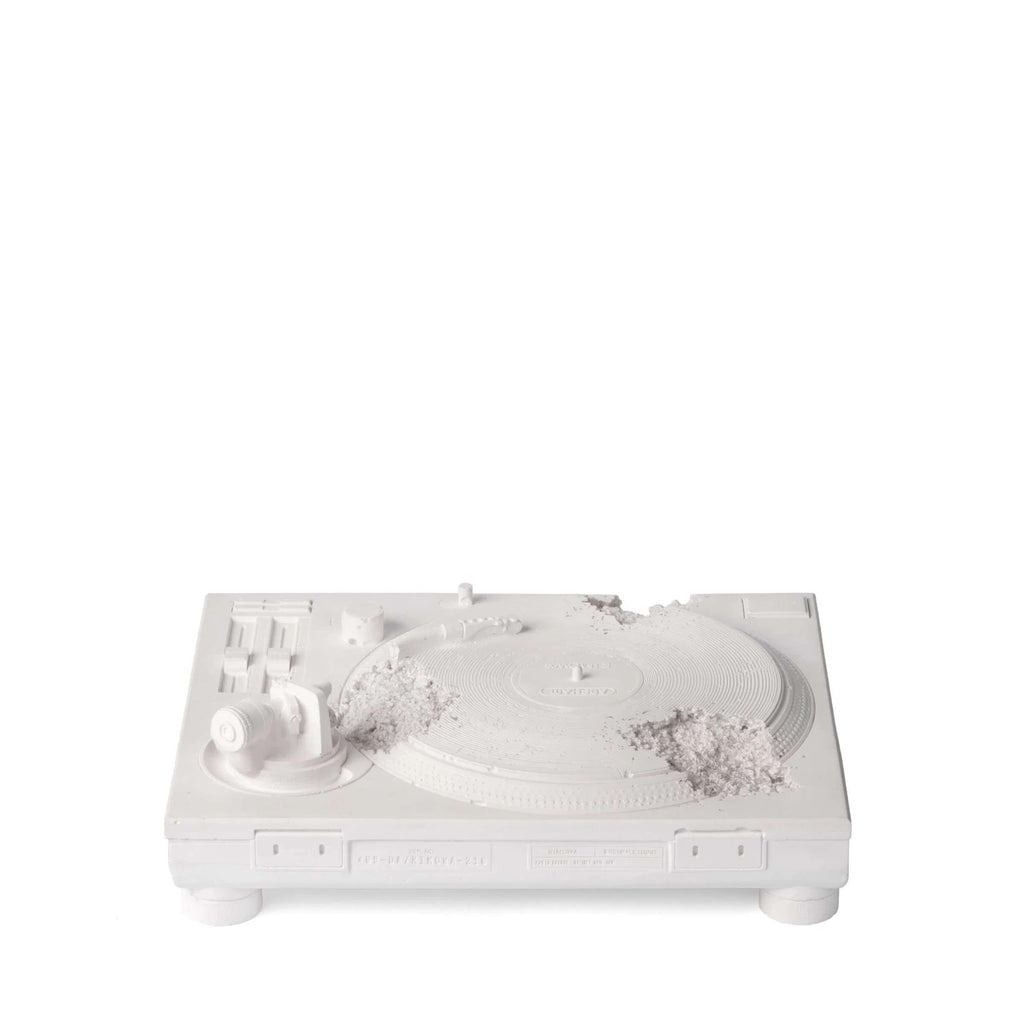 Detail of Daniel Arsham, Eroded Turntable (Silver)