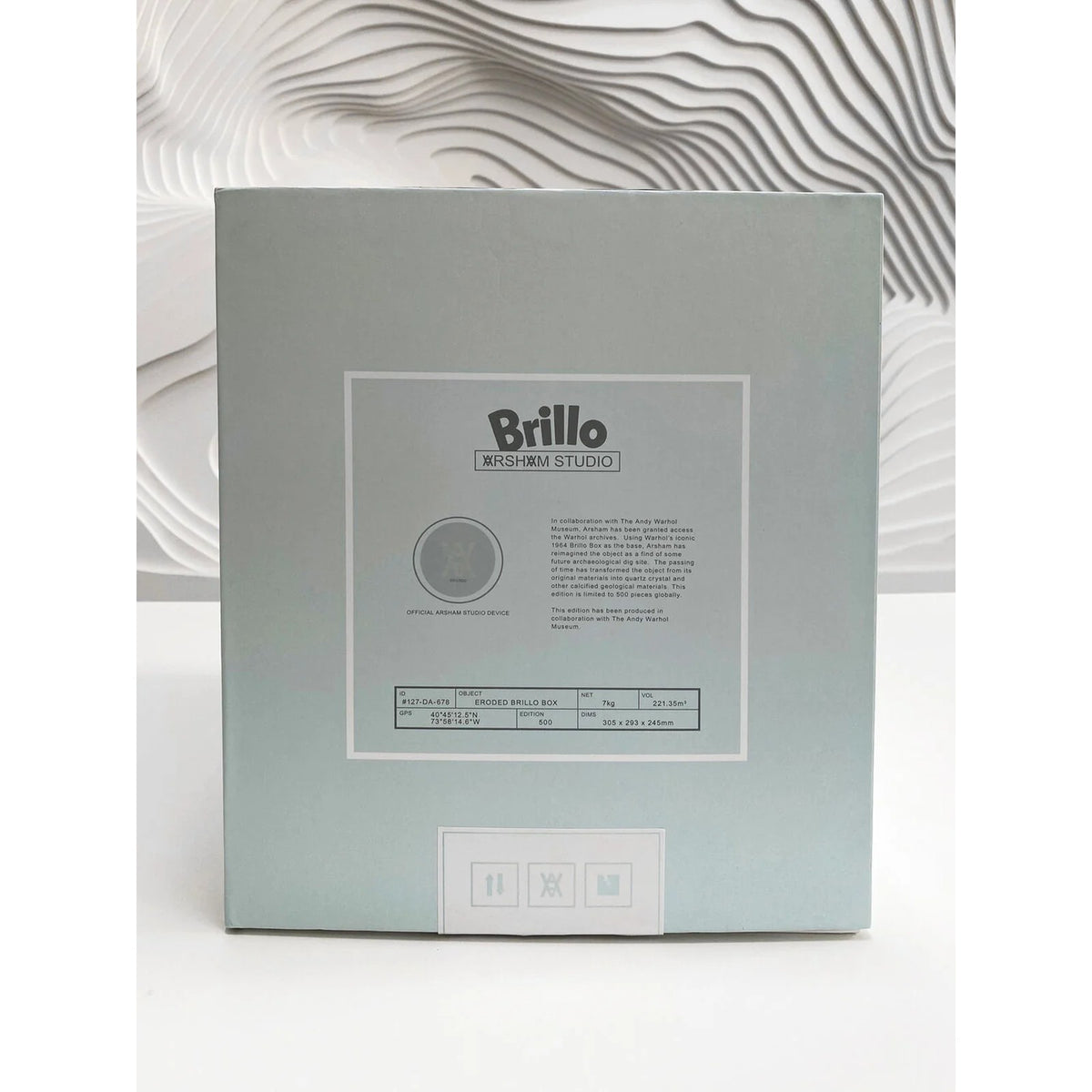 Detail of Daniel Arsham, Eroded Brillo Box