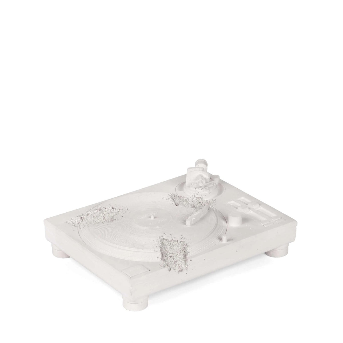 Detail of Daniel Arsham, Eroded Turntable (Silver)