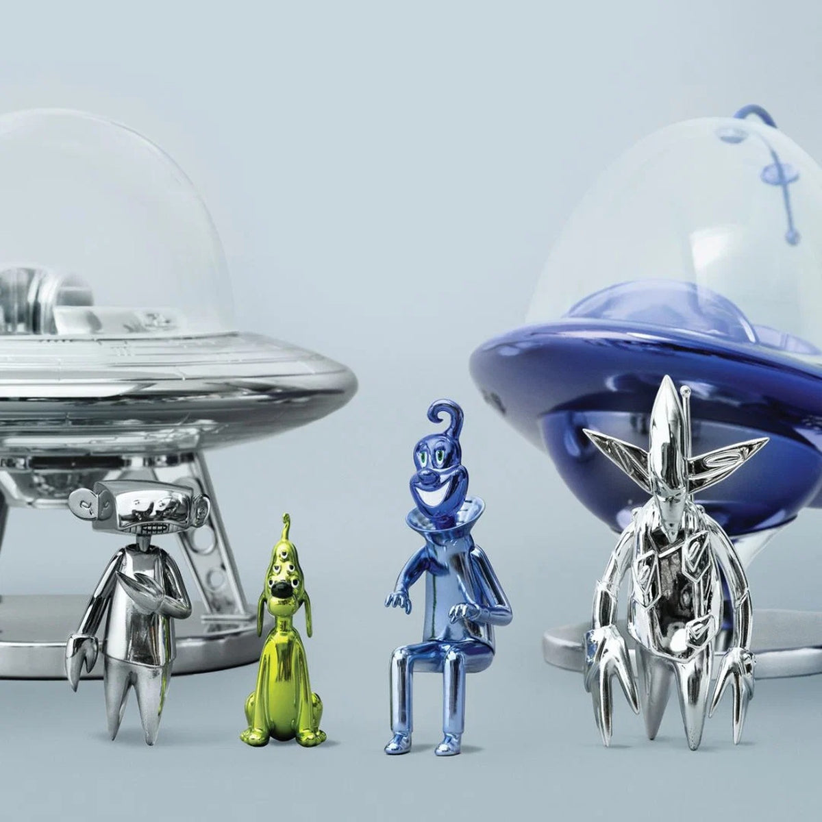 Detail of Futura, Untitled (Stainless Steel Sculptures Set)